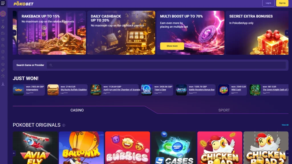 pokobet casino live