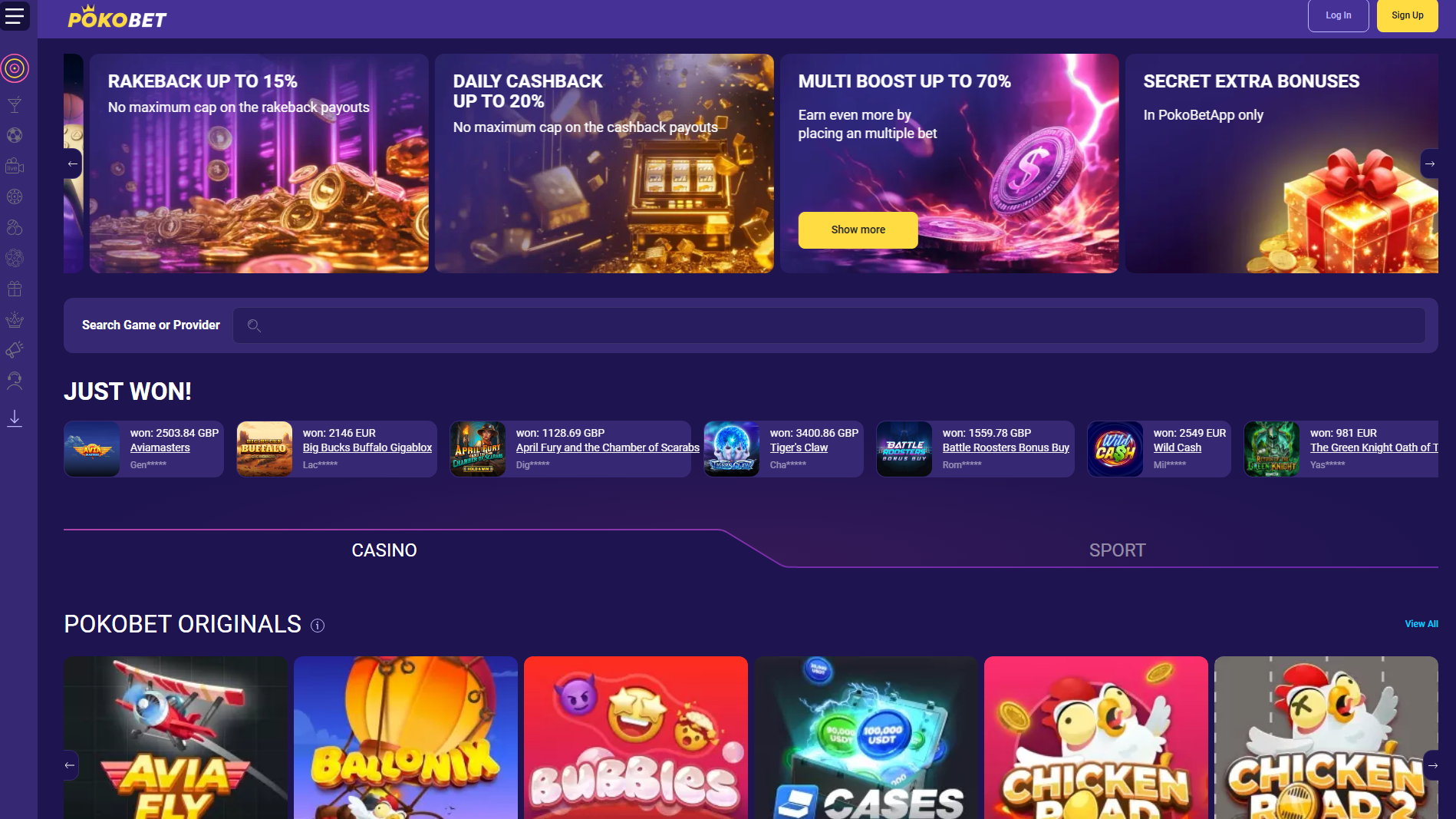 pokobet casino live